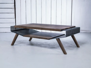 POLYLINE NO 2 LARGE - Solid wood coffee table with storage space _ HOOKL und STOOL